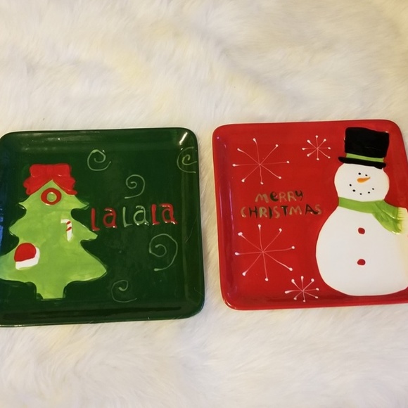 Other - Christmas Candy Tray Set of 2 Ceramic New